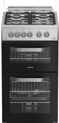 Hotpoint HDG5GCX 50cm wide Double Oven Gas Cooker - Stainless Steel - A+/A Rated