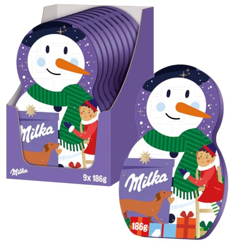 Milka Snow Mix Adventskalender, Süße Vorfreude auf Weihnachten, 186 g | Sorgt für festliche Vorfreude und macht jeden Dezembertag ein Stück süßer
