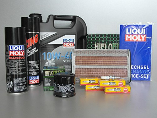 Wartungs - Set passend für Honda CBF 600 PC43, mit Oelfilter, Zündkerze, Kettenfett, Oel Motorrad