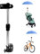Muttiy Support de parapluie de vélo, résistant à l'eau, en acier inoxydable et ABS, accessoire de guidon réglable pour fauteuil roulant, poussette, chaise bébé, scooter