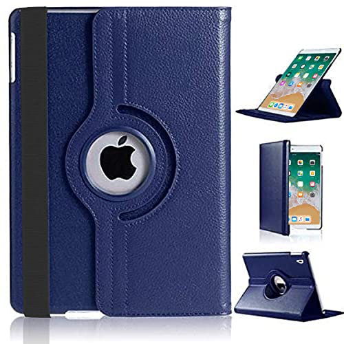 For iPad Air 9.7 2017-2018 Case/Pro 9.7 / Air 2 Case 360 Degree Rotating Stand Multi-Angle Viewing Auto Wake/sleep Shockproof Smart Folio Kids Friendly Protective Cover For iPad 5/6 (BLUE)