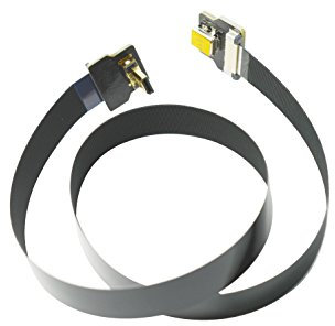 Slim Flat Thin Micro HDMI FPV HDMI Cable Micro HDMI 90 degree male to Micro HDMI female for Panasonic GH4, blackmagic BMPCC, sony alpha A5000 A6000 A7S A7R DJI drone rig gimbal Black (50CM)