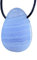 Lebensquelle Plus Pendentif Goutte d'eau en Pierre de chalcedon avec Bracelet en Cuir Bleu
