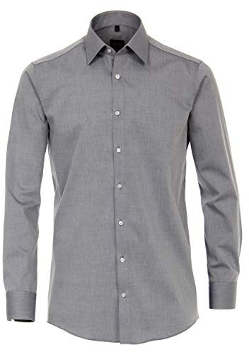 Venti Businesshemd Langarm Uni Modern Fit Grau 39