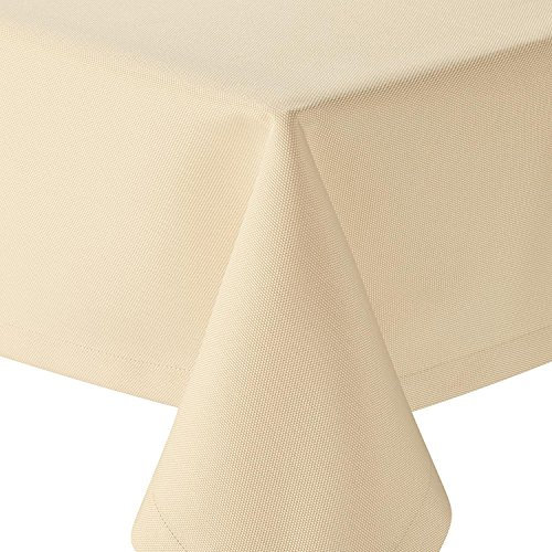 Tischdecke Gastro einfarbig Eckig 160x260 cm Champagner Creme - Farbe, Form & Größe wählbar mit Fleckschutz - (Br_E160x260CH)