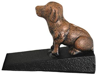 Fenteer Door Stopper Decorative Doorstop Wedge - Dog, Rustic Cast Iron Door Stop, Non- with Heavy Duty, Polished Design for Whole All Surfaces