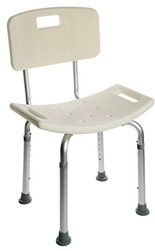 OrtoPrime Silla para Ducha Ortopédica - Taburete Baño con Respaldo - Asiento para Ducha Regulable en Altura - Silla para Ducha para Personas Mayores - Antideslizante Ducha