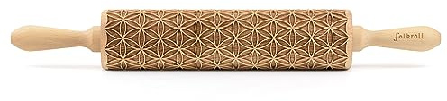 Folkroll 3D-Motiv-Teigrolle 43 cm Blume des Lebens