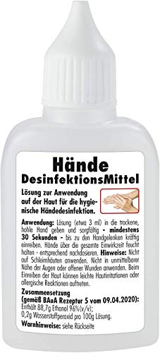 SONAX Hände DesinfektionsMittel (50 ml) - effektives Schütz gegen Viren und Bakterien. Ideal zur täglichen Anwendung. Sanft auf der Haut, mit Glycerin | Art-Nr. 04025410