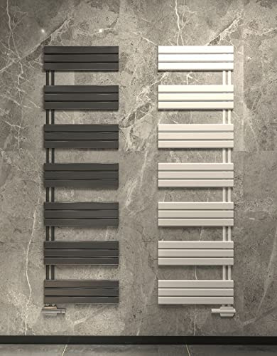 MC Heat Badheizkörper 600 x 1150 mm - Handtuchwärmer Anthrazit - Mit versetztem Mittelanschluss - Eleganter Paneelheizkörper - Beidseitig montierbar