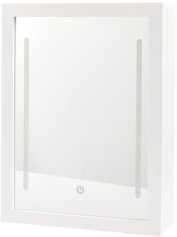 Cosmetic Club-Sc29373-Miroir Amoire LED Mode Bien-Être Beaute Accessoire Cosmetique, Plastique-PS, Blanc, 30 X 9,3 X 40,2 cm