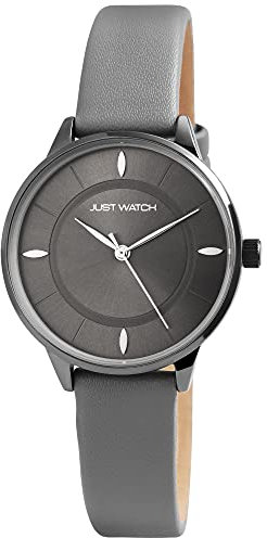 Just Watch Harriet Damen-Uhr Echt Leder Dornschließe Analog Quarz JW10111 (grau)