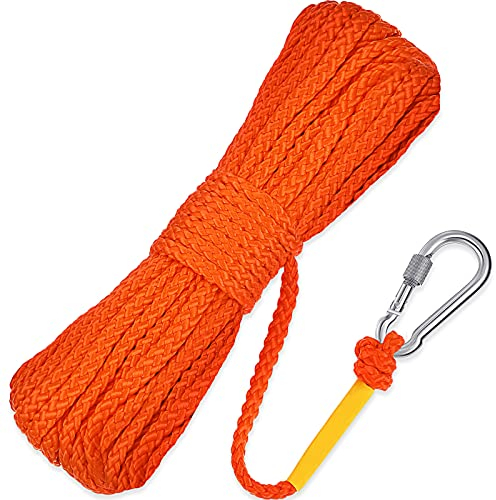 Shappy Floating Rope Life Ring Rope Lifesaving Dock Lines Boat Braided Polypropylene Outdoor Throwing Lines for Life Preserver Ring Anchor Heaving Line with Spring Hook(15 m/ 16.4 Yards,Orange)