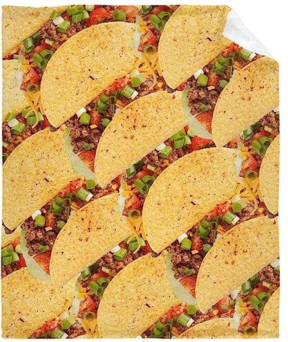 Food Taco-Decke, gemütlich, weich, leicht, Flanell, Überwurfdecke für Bett, Sofa, Reisen, alle Jahreszeiten, 152,4 x 127 cm