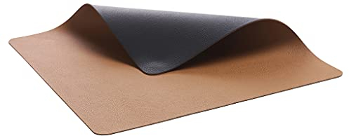 BITZ Tischset, Platzset in Leder-Look, Abwaschbar, 46 x 33 cm, 4er-Set, Schwarz/Braun