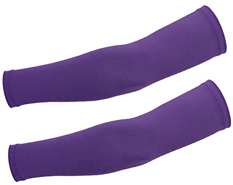 DETUCK Armsleeves UPF50+ - Mangas de ciclismo con protección solar, enfriamiento, seda de hielo, absorbe el sudor, secado rápido, transpirable, alta elasticidad, mangas anti-UV (un par), morado, M
