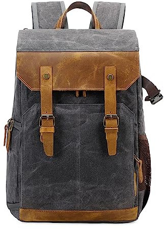 BAICLES Mochilas para Equipo Fotográfico, Vintage Mochila para Cámara, Mochila para Fotografia Reflex Impermeable, Paquete de Computadora Portátil, Soporte de Trípode y Paquete de Cámara SLR