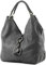 modamoda de - 330 - ital. Leder Damen Schultertasche Large, Farbe:Anthrazitgrau