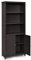 CASART Wooden Bookcase, Modern Storage Cabinet Cupboard with 3 Tier Open Shelves & 2 Doors, Freestanding Display Rack Bookshelf for Living Room, Bedroom and Office (Brown)