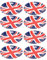 Trimming Shop 10pcs Union Jack Paper Plates, Disposable Round Dessert Plates British Party Supplies Tableware for BBQ Pub Sporting Events Royal Theme, 23cm