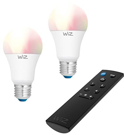 WiZ Smarthome LED Lampe, WLAN. Alexa, Google, 810lm, 2700K, 25.000h, E27, mehrfarbig