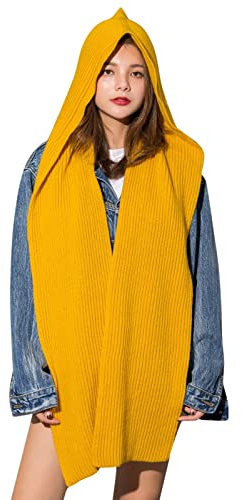 YYTA Fleece Schal Mit Heizung Solides 2-in-1-Strick-Kapuzenschal-Set, Winter-Melonenmütze, warme, dicke Zopfmuster-Strickmütze, Schal-Set, dehnbare, sportliche Tücher Händedesinfektion