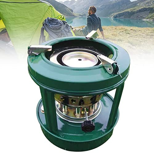 fikujap Chauffage Camping, Mini Poêle à Pétrole, Portable Poele au Kerosene 8 Mèches Réchauffeur à Pétrole Alcool Diesel pour Cuisson et Chauffage pour 1-2 Personnes