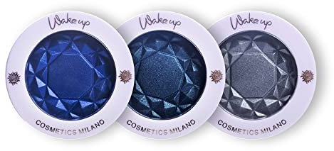 Wakeup Cosmetics - 3x Color Era Eyeshadow, Metallic oder Satin Finish Lidschatten (Blue Shappire, Deep Emeraude und Gray Touch)