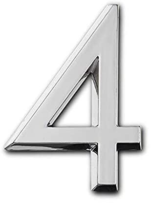 Numeri adesivi 3D per cassetta postale, numeri civici, numeri civici, numeri di indirizzo, targhe per porte, numeri indirizzi, numeri in ABS, altezza 5 cm (ABS argento 4)