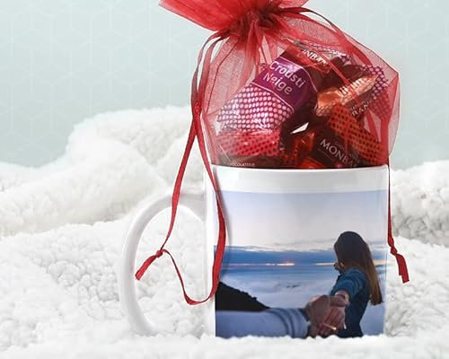 CADEAUX.COM - Idée Cadeau Saint Valentin - Mug Photo Panoramique et Chocolats Monbana - Mug Céramique - Amour - Chocolat - Douceur - Résiste Au Micro Ondes et Lave Vaiselle - Cadeau personnalisé