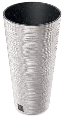 Gardening Naturally Fora Flowerpots, Stylish and Durable Plant Pots for Indoor and Outdoor Use (Slim Pot 25cm - White)