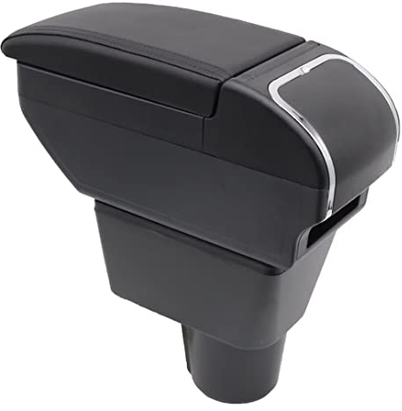 Double Layer Armrest Box For Renault Dacia Duster I 2010-2015 Center Console Storage Box with Cup Holder Accessories Black