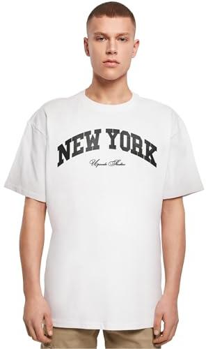 Mister Tee Herren New York College Oversize Tee White, S