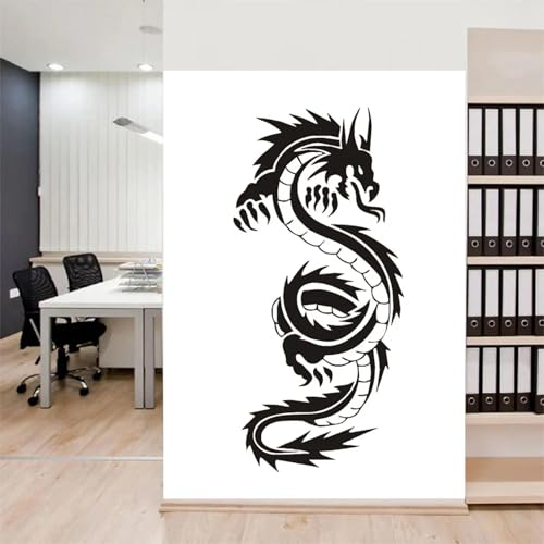 MIXUEXUNLU Autocollant mural Dragon citation vinyle décalcomanie Art maison décor chinois Dragon mythe légende animale Dragon Totem Art autocollant mural
