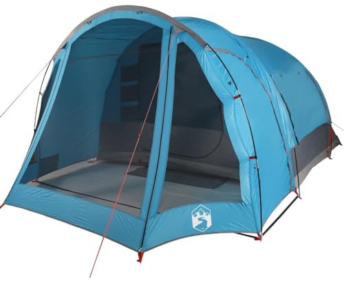 Gecheer Tunnelzelt Familienzelt Campingzelt 6 Personen Trekkingzelt Outdoor Zelt Blau Wasserdicht