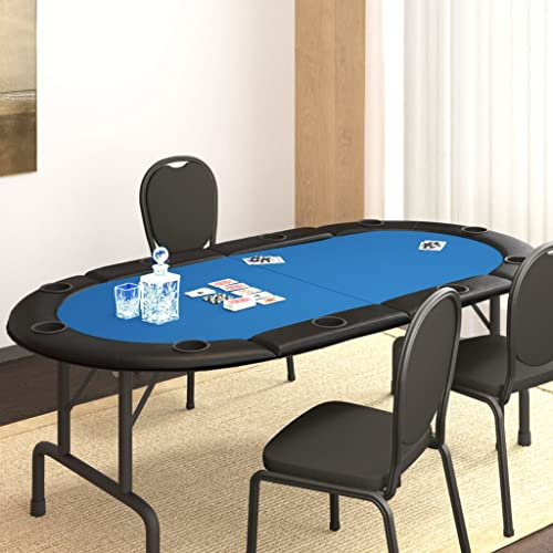 Lauuoeriau Tische, Poker & Spieltische, zusammenklappbar für 10 Spieler, 208 x 106 x 3 cm, Blau