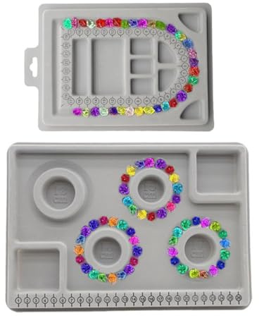 Perlenbrett 2 Stück Perlen Design Board Armband Design Board Platte Perlen Board Tablett für Perlen Perlenbrett Halskette DIY Halskette/Armband-Designbrett Perlenwerkzeug Schmuck Perlen Designbrett