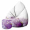 DreamRoots Sitzsack Erwachsene mit Füllung 80x80x120cm - Bean Bag Chair - Sitzsäcke mit Lehne und Hocker und Bezug - Sitzsack Sessel - Chill Sessel Velvet Watercolor Abstract Violet