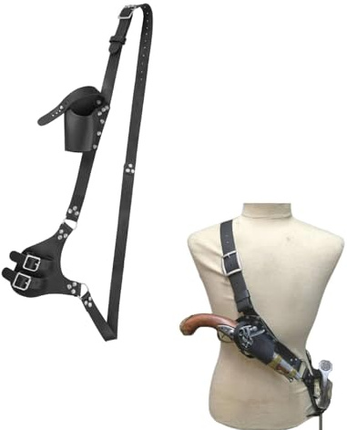 JNGUOSICN Medieval Leather Belt with Sword Holster Adjustable Sword Scabbard Belt Vintage Shoulder Weapon Frog Retro Sword Shoulder Strap Sheath Holder Halloween Knight Warrior Pirate Costume