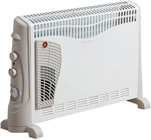 2000w Turbo Electric Convector Heater - 2kw Heater | Ideal For Winter - Home, Office, Living Room, Caravan, Garages - With Thermostat Control, 3 Heat Settings, Free Standing, Long-lasting