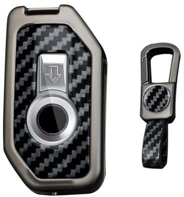 KUNIO Coque de clé de moto pour BMW R1250R S1000R GS 1250 900xr R1250 RT F900R GS 1200 ADV F750GS F850GS K1600GT Boîtier en métal Clé de voiture Protection Porte-clés Cadeau B Noir