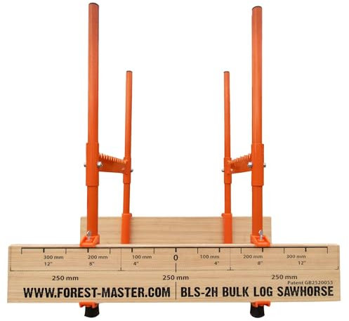 BLS-2H Holzsägebock – perfekt für präzises Schneiden von mehreren Schnitten – 150 kg Holzkapazität – kompakt, leicht und faltbar – doppelte automatische Verriegelungsketten für hervorragende