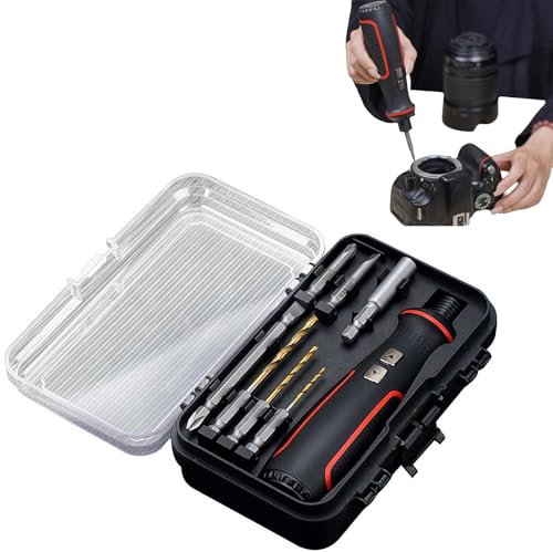 Mini Electric Screwdriver Set 41-in-1,Small Electric Screwdriver Cordless,USB Rechargeable,One Hand Control,Dual LED Light,Magnetic Power Screwdriver Repair Tool Kit for PC RC Electronics (Black)