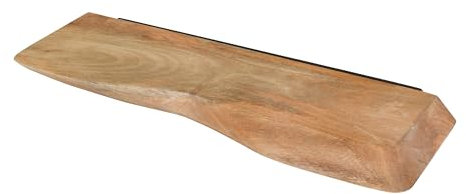 SAM Wandboard Liora | Mangoholz massiv | Farbe: Natur/rau | 60x20 cm | 35 mm Starkes Regal/Steckboard | Baumkante | gegenläufig abgeschrägte Kanten