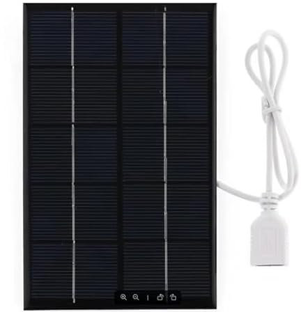 Panneau Solaire pour Recharge USB - 2 Watts 5 Volts, 14 x 9 cm, Étanche, Chargeur pour Téléphone Portable et Camping