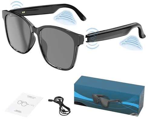 Occhiali da sole wireless intelligenti, occhiali da sole audio, occhiali intelligenti, occhiali da sole blueto-oth, occhiali da sole polarizzati, assistente vocale e controllo vocale, stereo