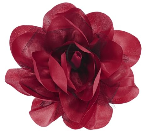 M METERXITY Grande broche pour femme, épinglette à revers en tissu satiné délicat, grande fleur de camélia, pince à cheveux danseuse pour chapeaux/fêtes/vêtements