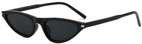 LJCZKA Klein Katzenauge Sonnenbrille für Damen Vintage Schmal Sonnenbrille Cateye Frauen UV400 Schutz für Party Strand Urlaub