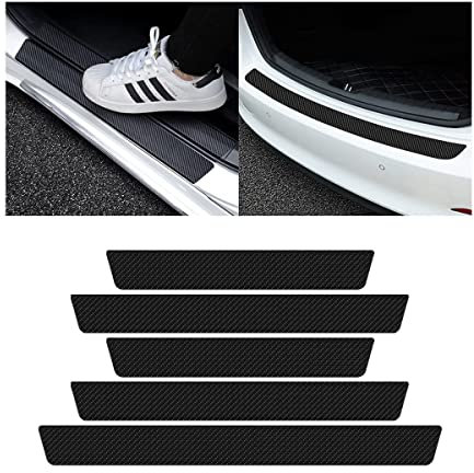 5 Stück Auto Einstiegsleisten Schutz für Hyundai Santa Cruz 2025, Auto Türeinstiegsschutz Aufkleber Carbon-Faser Autotür Schutz Schutzfolie
