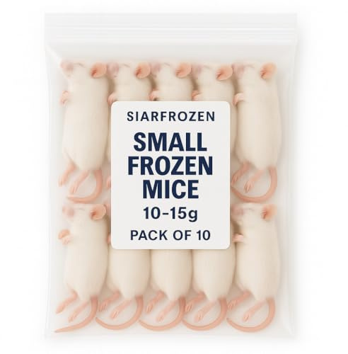 SiarFrozen Small Frozen Mice 10-15g (Pack of 10) | Frozen Feeder Mice for Snakes, Lizards, Monitors & Birds of Prey | Natural Whole Prey Food | Individually Frozen | High Protein Reptile Food